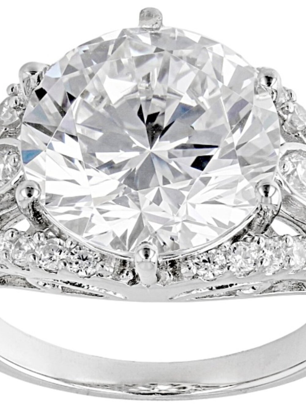 Bella Luce Platinum Plated Center Design Ring 10.09ctw. Size 10